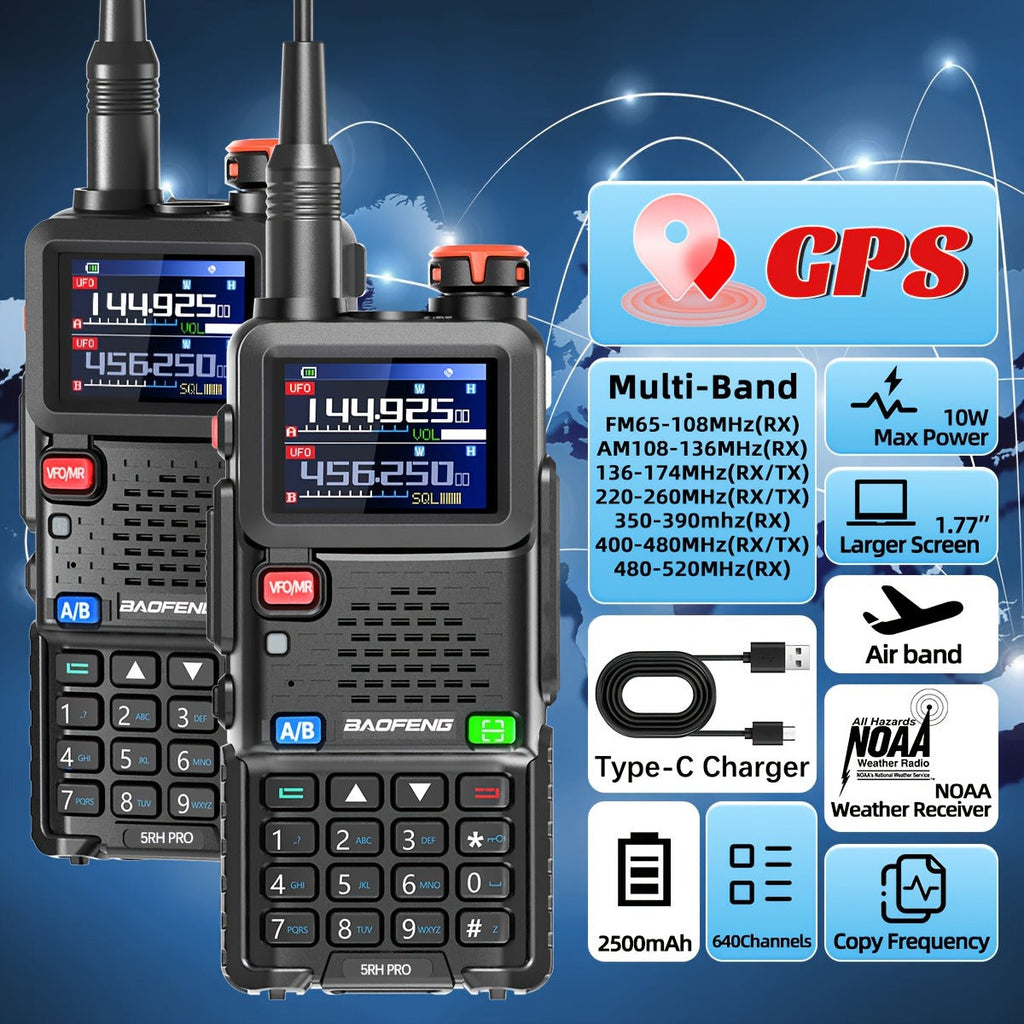 Baofeng Ham Radio 5RH Pro GPS 10W Long Range Walkie Talkie 2 Pack for Everyday Use - product image 5