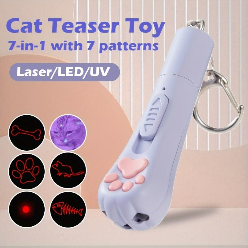 Cat Teaser Toy 7-in-1 USB Rechargeable – Interactive Wand Toy for Indoor Cats & Dogs, Feather Chaser Exercise Toy with Free Bonus Mouse Toy, Stimulating Chase - product image 11