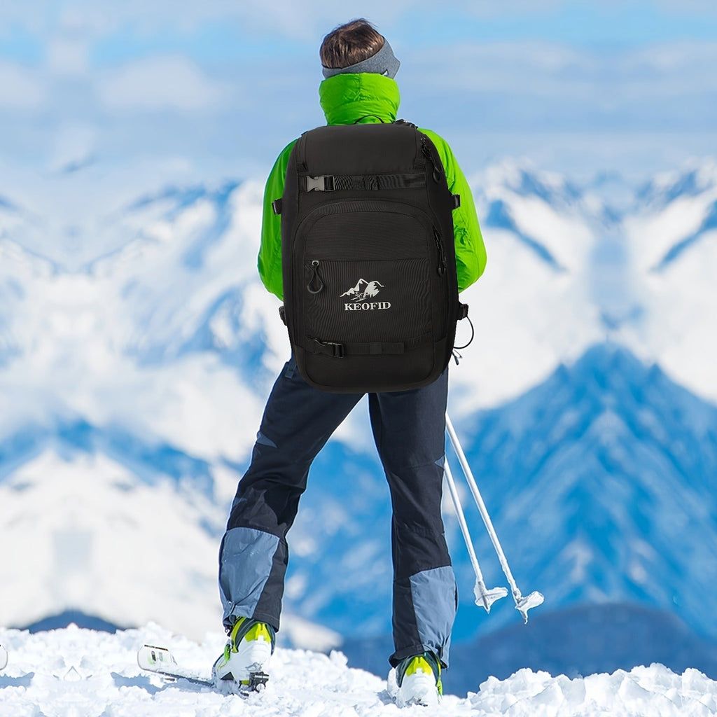 Ski Boot Bag Snowboard Backpack 40-50L Large Capacity Snow Gear Bag for Skiing Helmet Goggles Gloves Snowboard Accessories Winter Sports Equipment Bag Black - product image 6