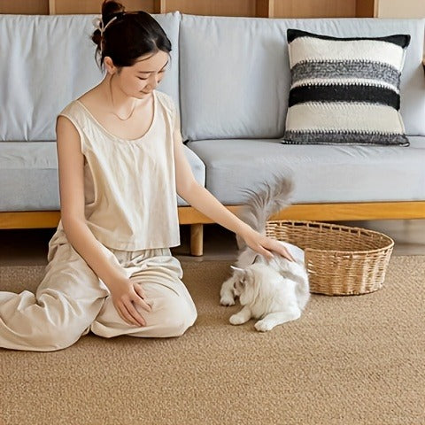 Cat Scratching Mat Natural Seagrass Pet Bed Pad Dog Crate Mat Feeding Mat Pineapple Weave 23x35 Inch Sturdy Washable Indoor Cat Rug Lounge - product image 16
