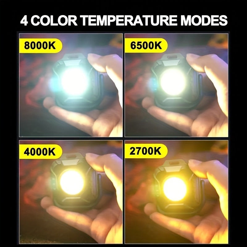 COB LED Work Light Rechargeable 500 Lumen 6 Modes Adjustable Color Temp Mini Tactical Flashlight for Camping Garage Car Repair Emergency EDC - product image 8