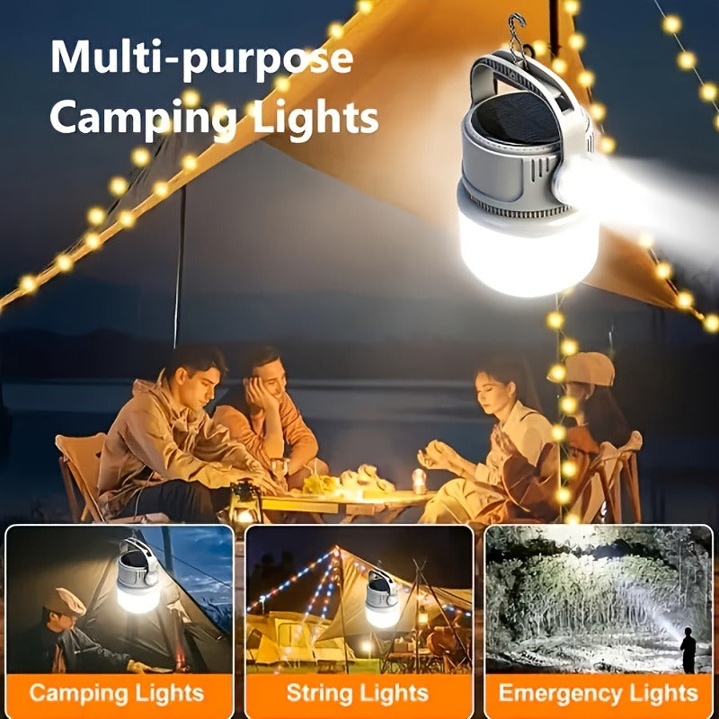 6 Modes, USB-C Rechargeable, 300LM, IPX4 Waterproof, Emergency Power Bank, Carry-along Tent Light for Camping, Hiking & Power Outages | Solar LED Camping Light - product image 9
