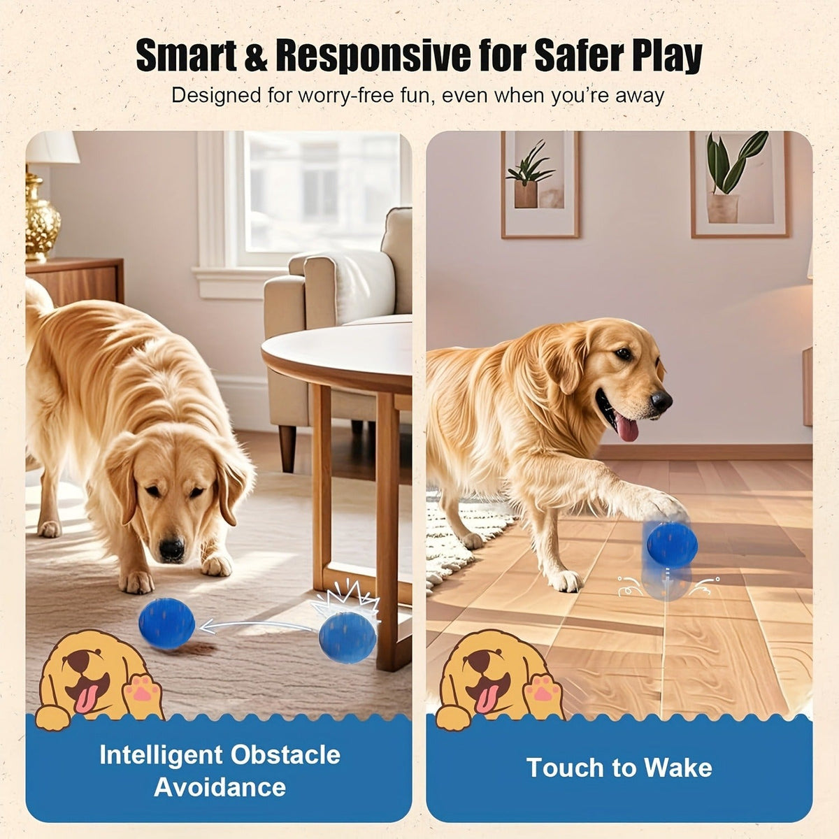 Automatic Moving Dog Ball Toy – Smart Motion-Activated Rolling & Rotating Ball for Medium Large Dogs, E-TPU Sturdy Bouncy Enrichment Toy for Dog Stimulation - product image 6