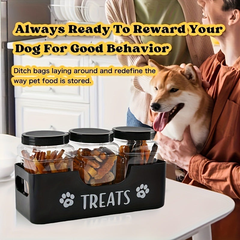 Airtight Pet Food Storage Container Set – 3pcs Plastic Jars with Lids, Farmhouse Style Snack Box for Dogs & Cats, Sturdy BPA-Free Treat Organizer, Kitchen - product image 6