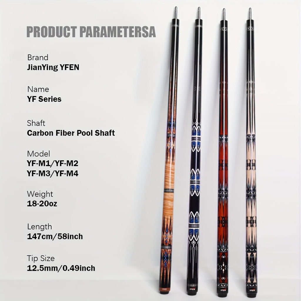 Carbon Fiber Pool Cue Stick 12.5mm Low Deflection Professional Billiard Cue with Extension Canadian Maple Wavy Pin Wrapless Design Dent-Resistant Shaft for - product image 6