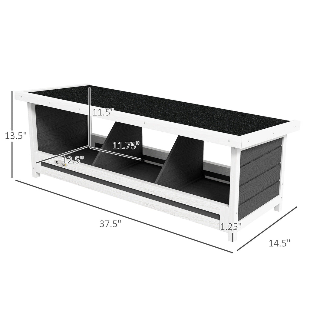 Chicken Nesting Box 3 Hole Wood Laying Box with Asphalt Roof for Hens – Indoor Outdoor Chicken Coop Nesting Boxes Fits Up to 3 Chickens – Gray – 37.5" L - product image 4
