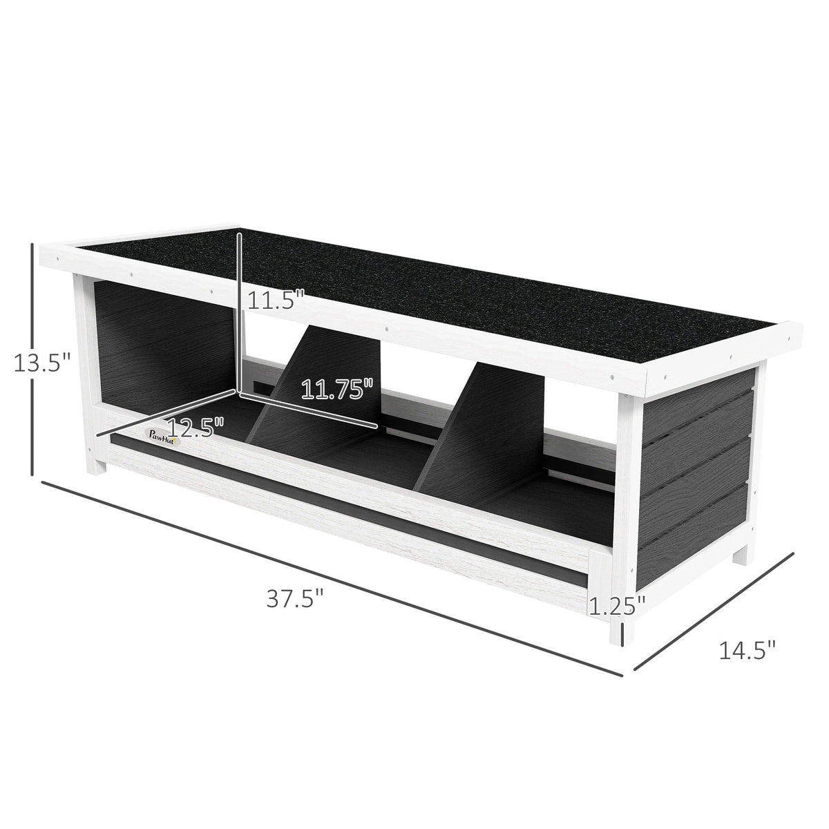 Chicken Nesting Box 3 Hole Wood Laying Box with Asphalt Roof for Hens – Indoor Outdoor Chicken Coop Nesting Boxes Fits Up to 3 Chickens – Gray – 37.5" L - product image 4