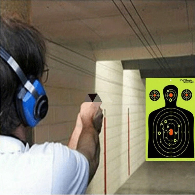 Splatter Shooting Targets Human Silhouette 20 Pack | High-Visibility Shot Placement Feedback | Reactive Glow Fluorescent Paper Range Targets for Pistol, Rifle - product image 6