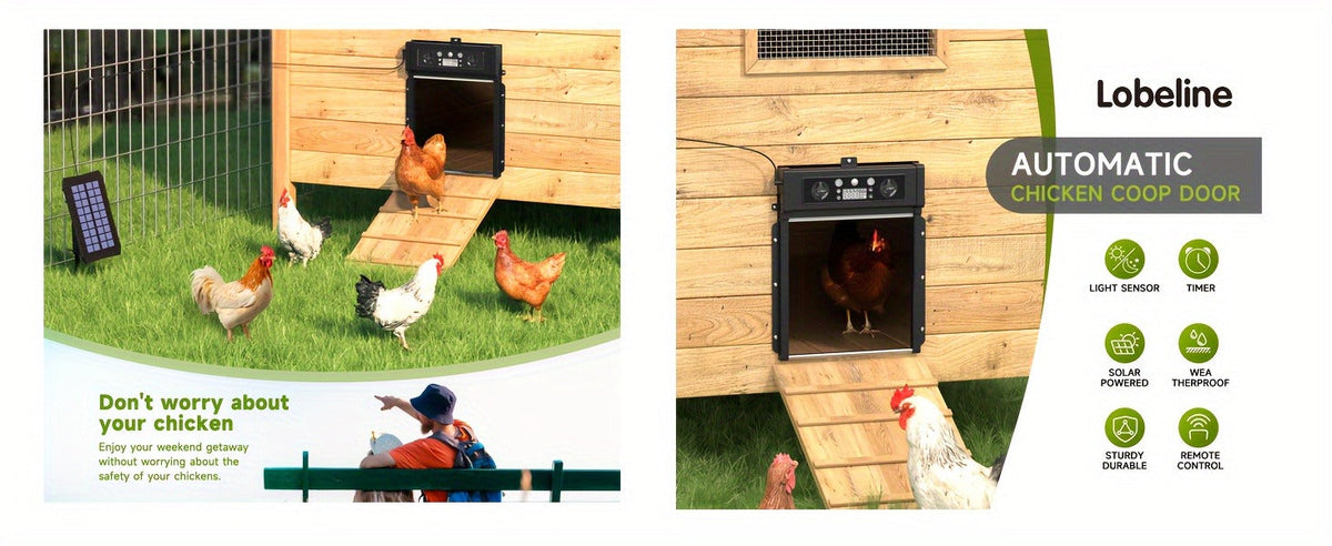 Automatic Chicken Coop Door Solar Powered – Poultry Coop Management – KA-200 Aluminum Alloy Auto Door with Timer, Light Sensor, Anti-Pinch Safety, Remote - product image 10