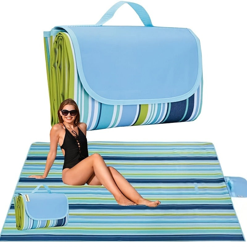 Oversized Portable Beach Mat for Camping, Hiking & Picnic, Lightweight Foldable All-Season Ground Cover, Available in 2 Sizes, Waterproof Base, Family & Couple - product image 7