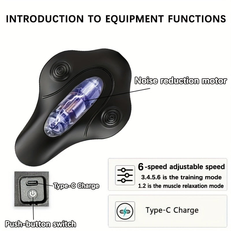 6 Vibration Modes, Wireless Rechargeable, Hip & Leg Muscle Training for Men Women, Home Gym Office Use | Pelvic Floor Trainer Electric Massage Cushion