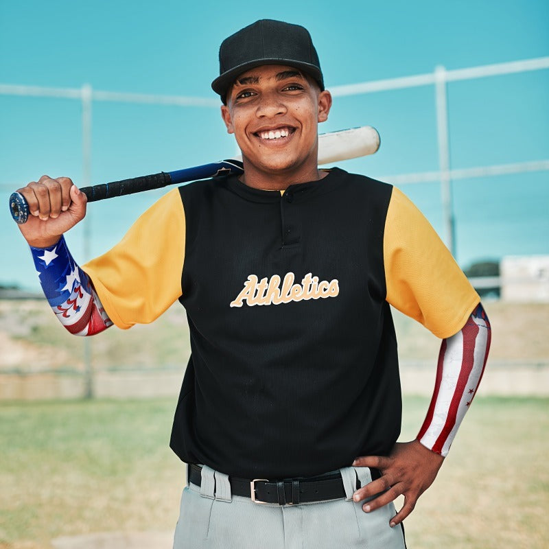 American Flag Star Design Compression Sports Elbow Covers, Anti-Slip UV Protection for Men Women, Ideal for Games Parties Outdoor Events | Patriotic Baseball - product image 7
