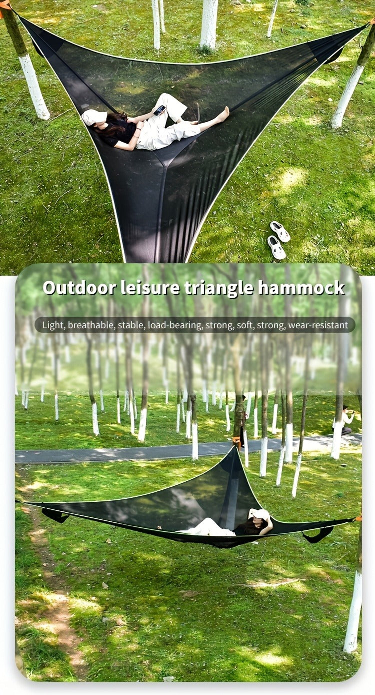 Outdoor Triangle Hammock Multi-Person – Sturdy Hanging Hammock for Adults & Kids – Large Aerial Tree Tent, Mesh Swing Camping Hammock for Backyard, Camping - product image 10