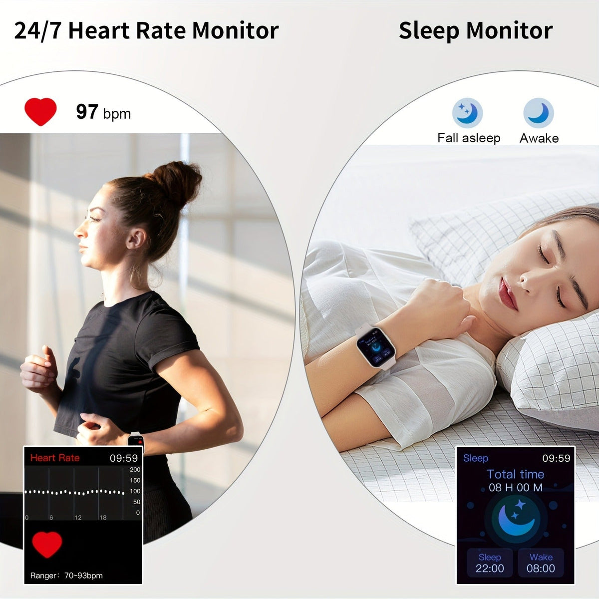 1.69" HD Screen, 25 Sports Modes, IP68 – Fitness Tracker Smartwatch