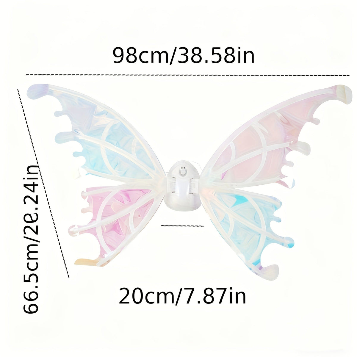 Multi-Color Illuminated Wings for Halloween, Christmas, Carnival, Cosplay & Themed Pet Parties, One Size Fits Most – LED Light-Up Butterfly Angel Wings Costume for Dogs, Girls & Women