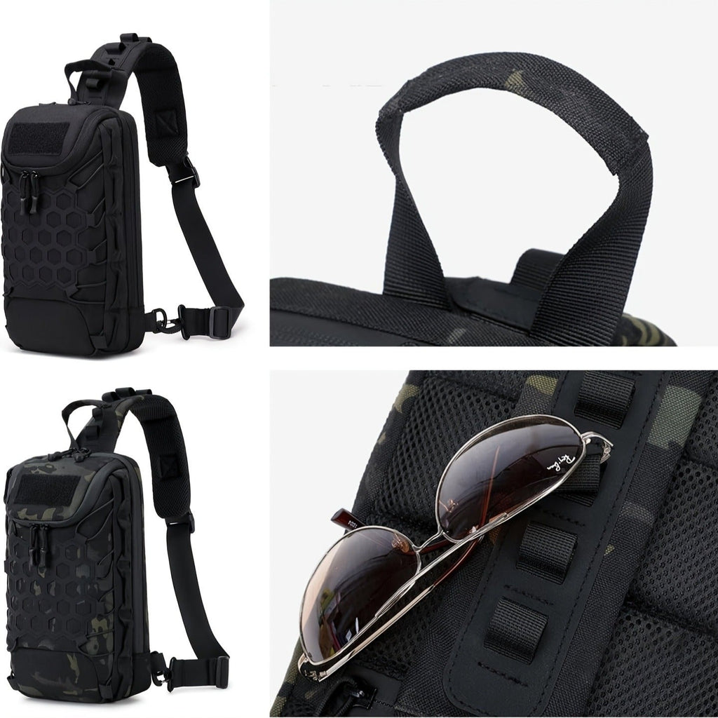 Large Capacity Tactical Chest Pack, Waterproof Nylon EDC Crossbody Bag for Hiking, Cycling, Fishing & Camping, Multi-Compartment, Adjustable Strap | MOLLE - product image 7