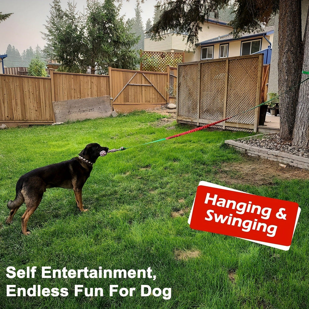 Bungee Dog Tug Toy Outdoor Hanging from Tree Height Adjustable 19.7 Ft Elastic Cord Tether with Chew Rope | Solo & Interactive Exercise Play for All Dog Breeds - product image 7
