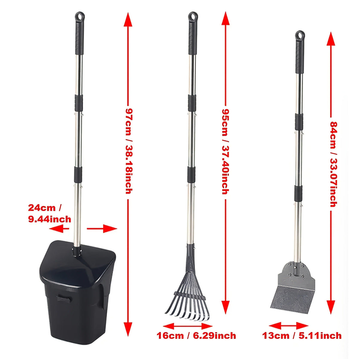 Dog Pooper Scooper with Long Handle & Swivel Bin – Heavy Duty Rake Spade Set, 40 Waste Bags Included, Pet Waste Removal for Yard Grass Gravel - product image 16