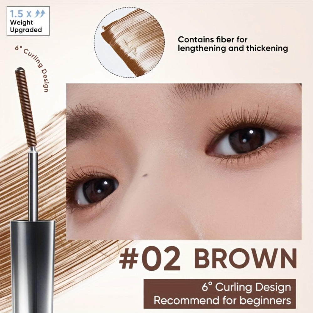 3D Curling Mascara Waterproof Volumizing Lengthening Smudge-Proof Nourishing Eyelash Wand Long-Lasting Black Brown Korean Makeup Style for All Eye Types Women - product image 5