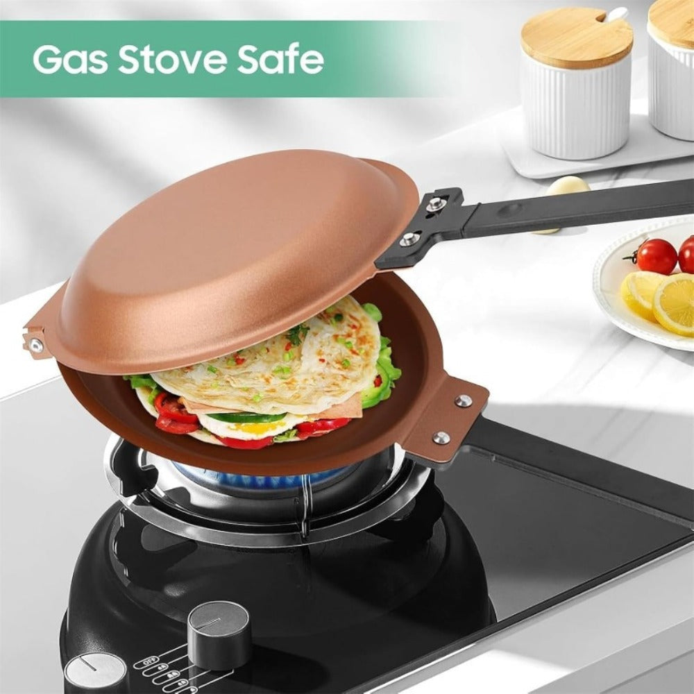 Reversible Non-Stick Pancake Skillet – Foldable Stainless Steel Flip Pan for Fluffy Pancakes, Omelettes & Frittatas | Dual-Sided Coating Dishwasher Safe Breakfast Cookware Pan - product image 10