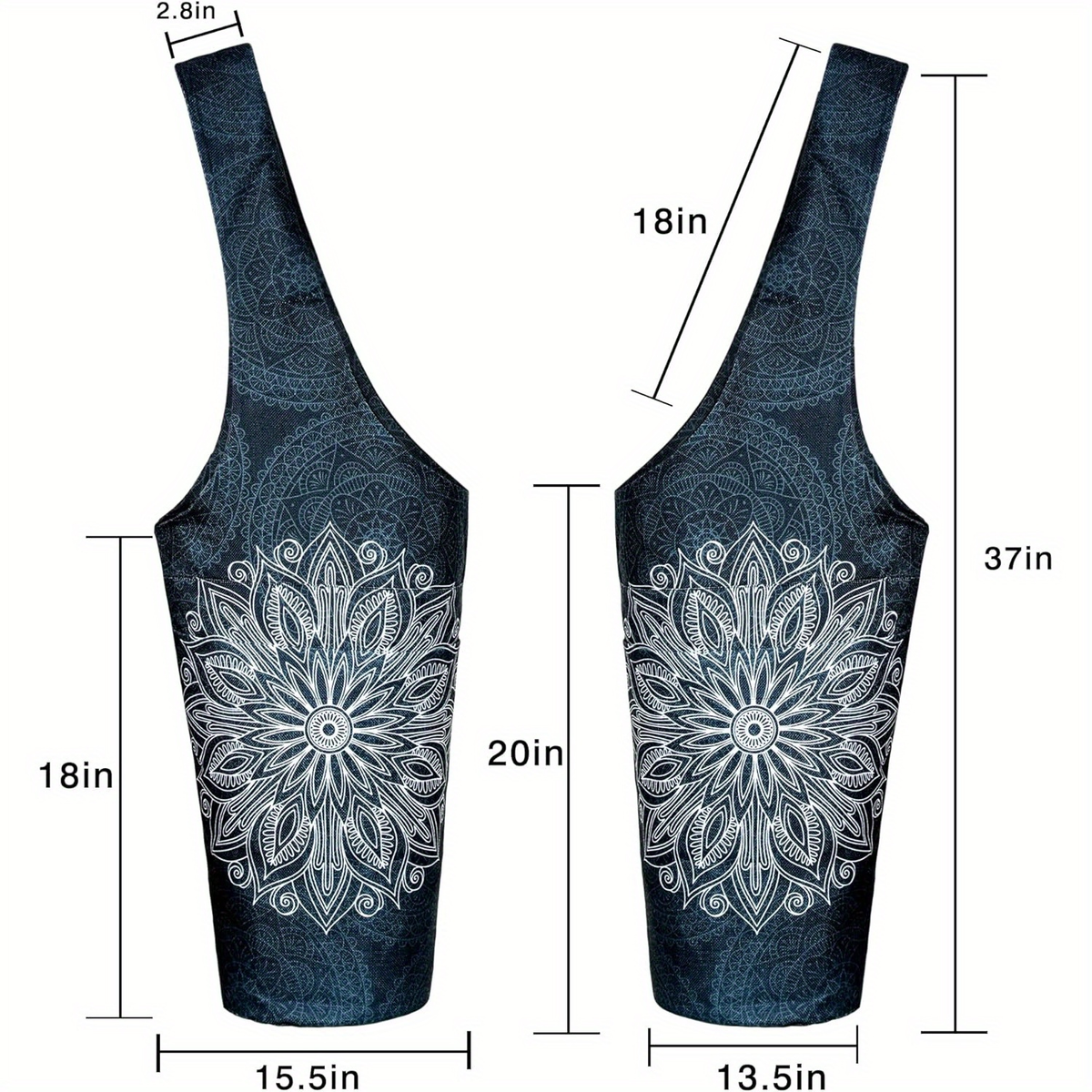 Large Shoulder Carrier with Dual Pockets for Yoga Mat, Block, Strap & Accessories, Fits Most Mat Sizes, Gym & Studio Bag for Women, Cloud Forest & Mandala - product image 6