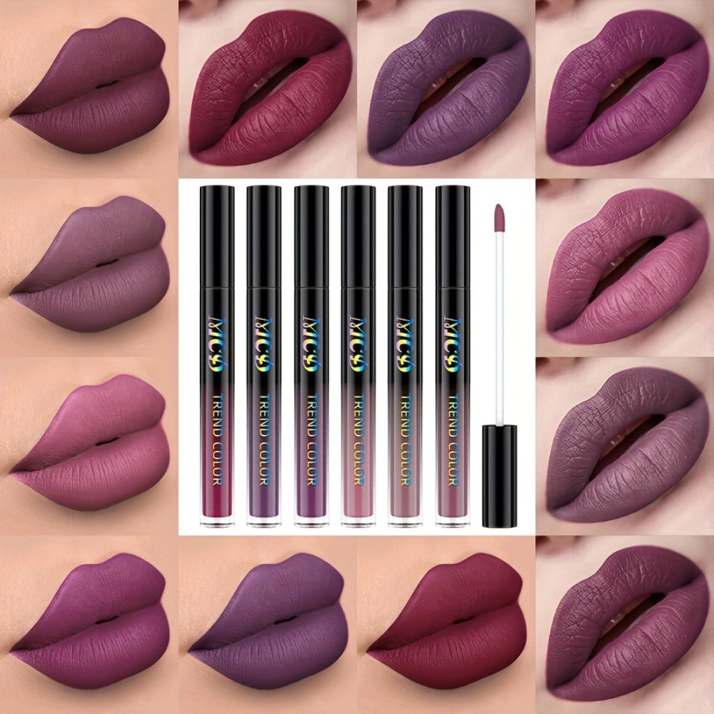 Matte Liquid Lipstick Set 6pcs Lip Glaze Long-Lasting Non-Sticky Non-Drying Colorfast Velvet Finish with Natural Scent Defines Lip Contour All-Day Wear Everyday Makeup Gift Set for - product image 10