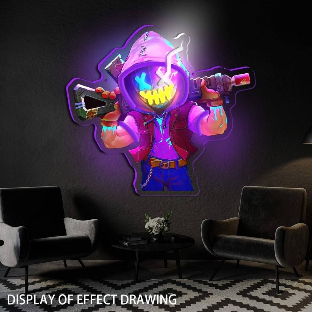Neon Marksman LED Wall Art - UV Printed USB Powered Sniper Shooter Neon Sign for Game Room, Bar, Man Cave & Bedroom Wall Decor (Colorful / Yellow Sharpshooter) - product image 5