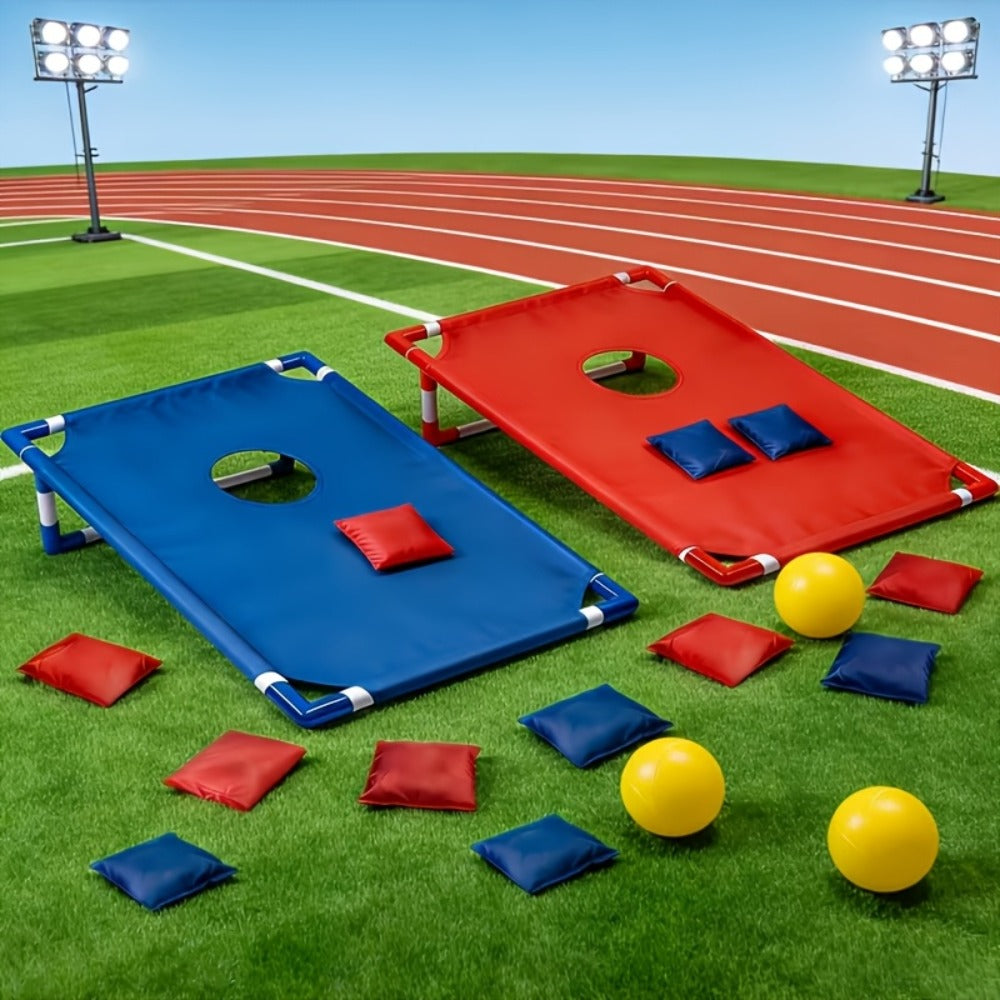 Portable Cornhole Game Set for Outdoor – 2 Boards with 12 Bean Bags & Storage Bag, Blue & Red, for Backyard Beach Tailgate Party Family Fun – Best Outdoor Gift - product image 3