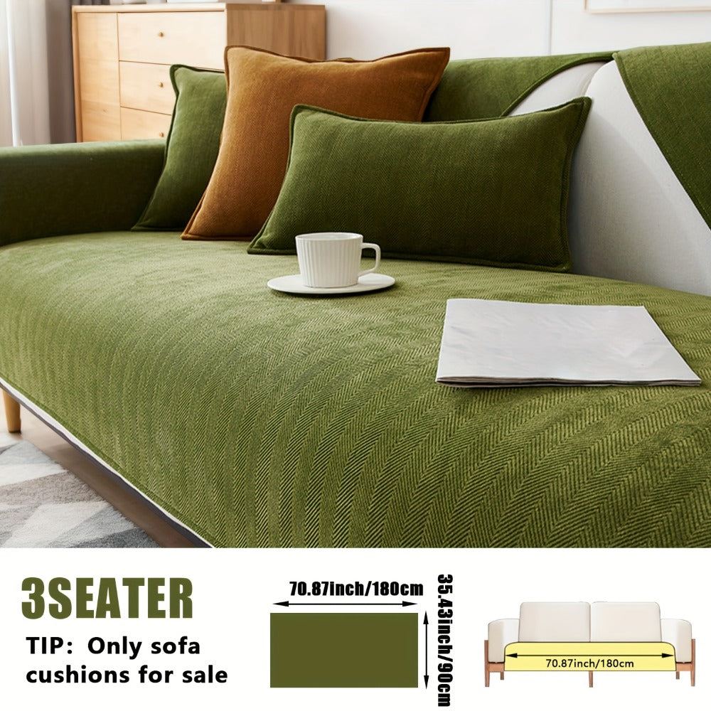 Chenille Ribbed Sofa Cover - Pet Friendly Non-Slip Machine Washable Soft Stretch Slipcover for 1-4 Seater Sectional Sofa Living Room Bedroom Office, 9 Colors - product image 7