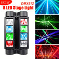 LED Spider Moving Head Stage Light 8x3W DJ Disco Party Light Sound Activated DMX-512 Control Beam Shaking Head Spider Lamp for Club Bar Wedding Carnival Festival Live Show - product image 13