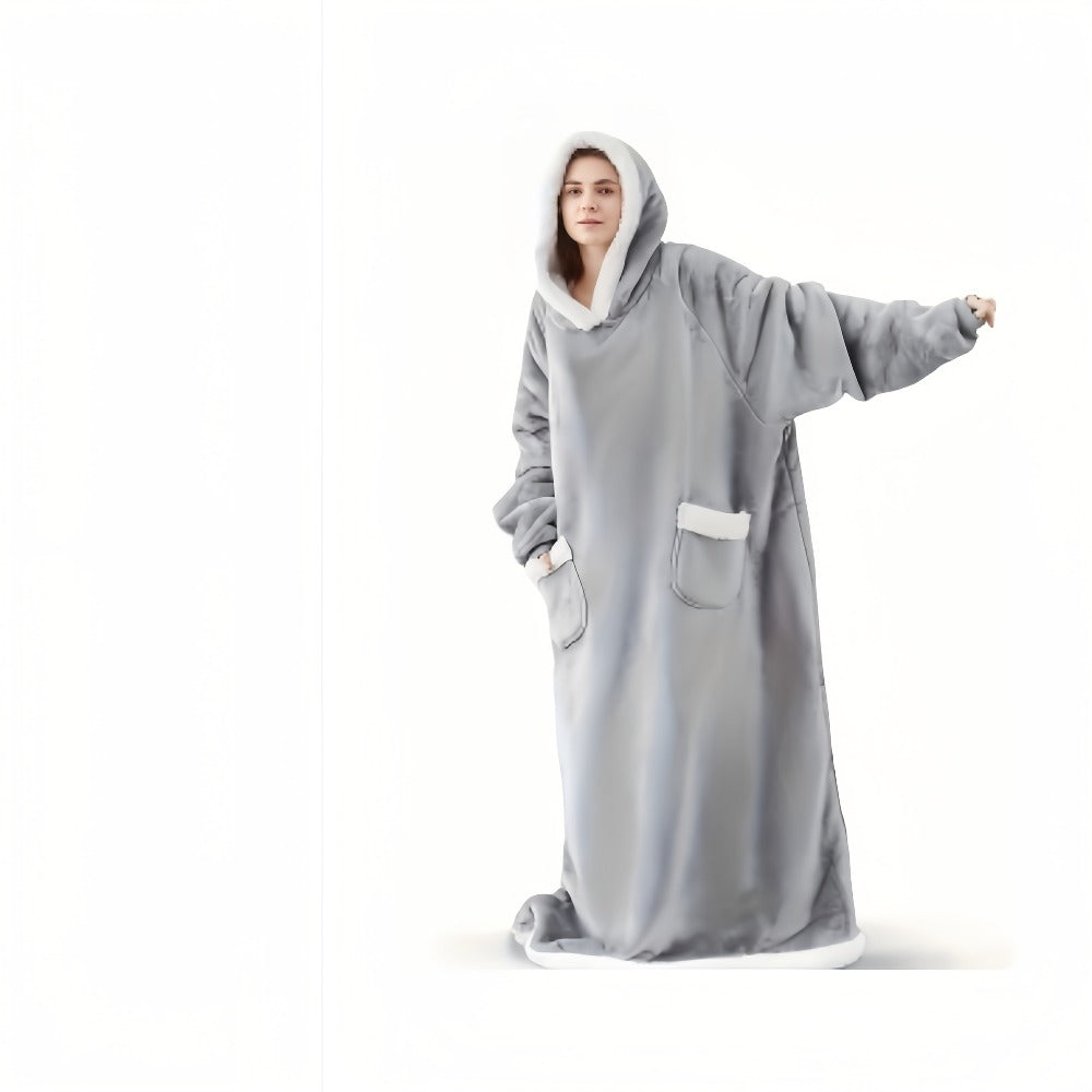 Hooded Wearable Blanket – Double-Sided Flannel Suede Hoodie Blanket for Women & Men, 500gsm Oversized Warm Cozy Sweatshirt - product image 9