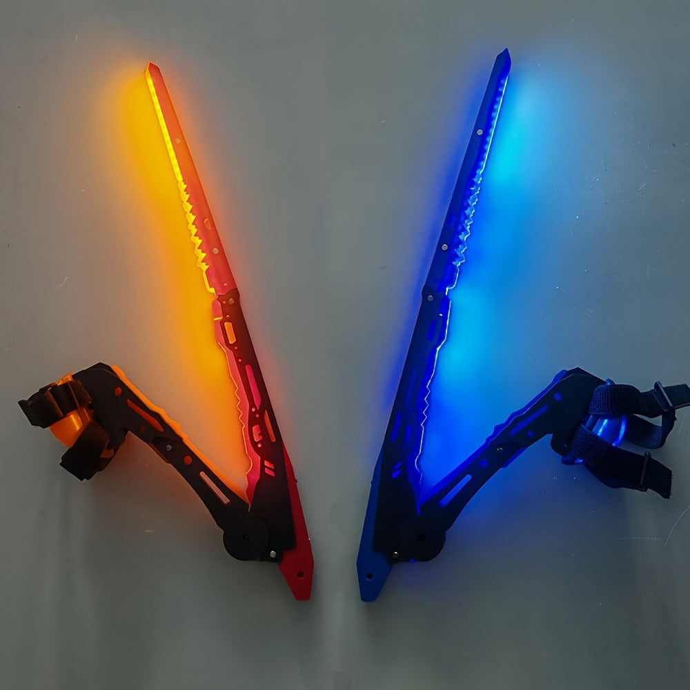 Luminous Blade for Halloween Costume Cosplay Sci-Fi Role Play Party, Rechargeable Red & Blue Single or 2pcs Set for Men & Women – LED Mantis Knife Cyberpunk - product image 6