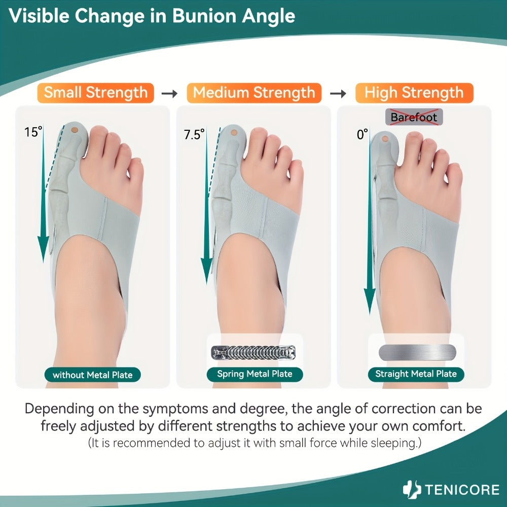 Bunion Corrector Sleeves 2-Pack – 4-Point Fixation Big Toe Separator, Adjustable Day & Night Hammer Toe Straightener for Men & Women - product image 4