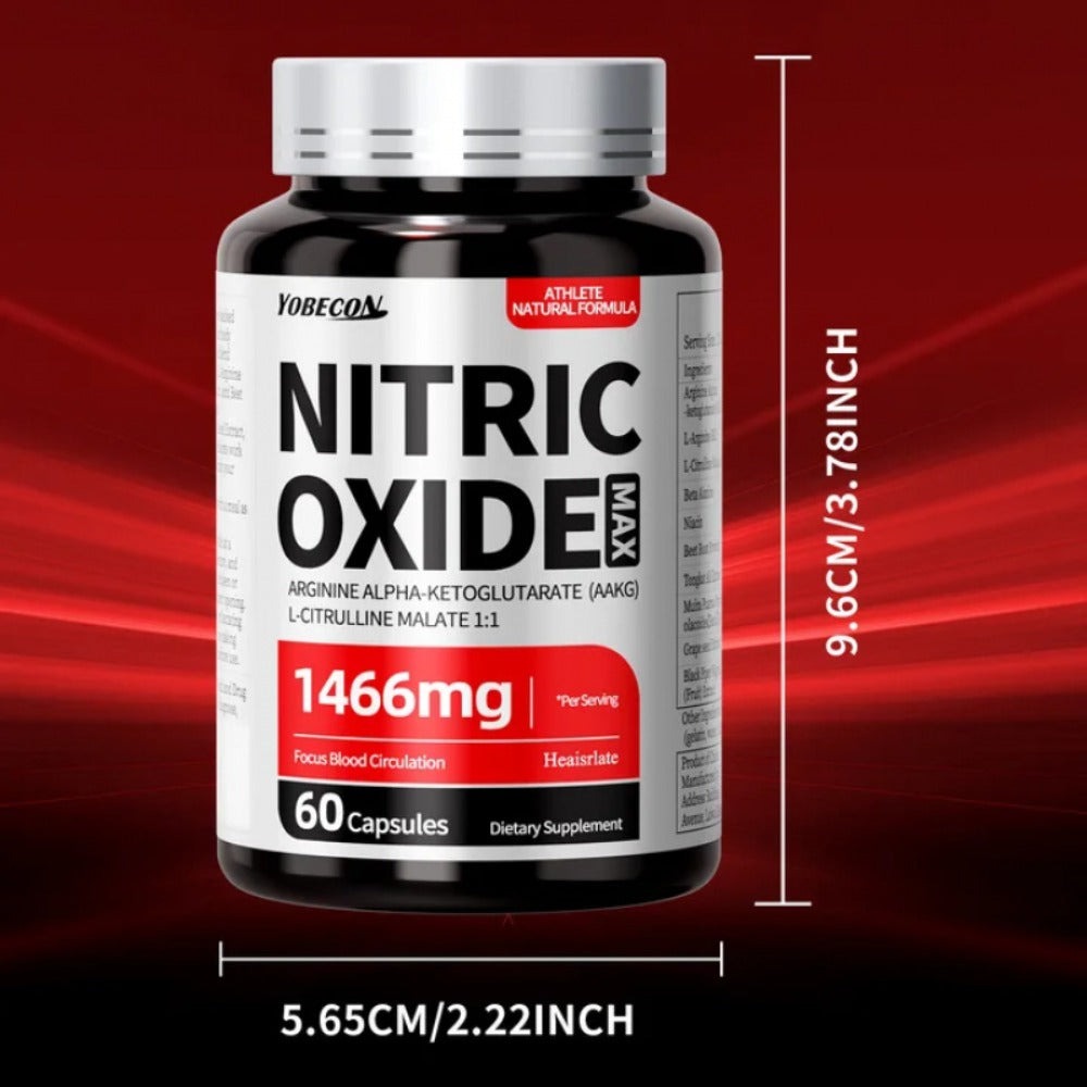 Nitric Oxide Supplement 1466mg with L-Arginine, L-Citrulline & Beet Root — Boosts Blood Flow, Muscle Pump, Endurance & Athletic Performance | Pre-Workout Capsules for Men & Women | - product image 9