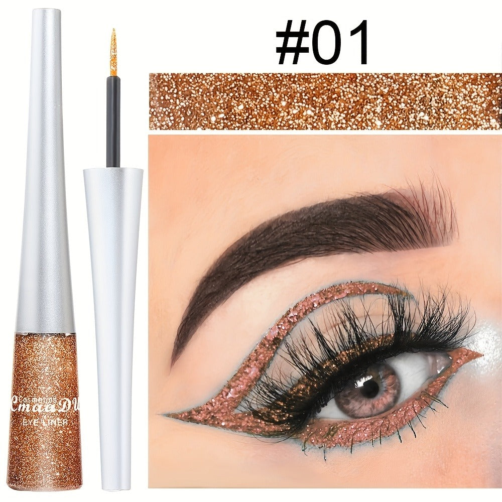 Glitter Liquid Eyeliner Set 16 Colors Waterproof Shimmer Metallic Eye Liner Pen Kit – Long-Lasting Smudge-Proof Sparkle Eye Makeup for Party Stage Festival Cosplay Holiday Glam - product image 7