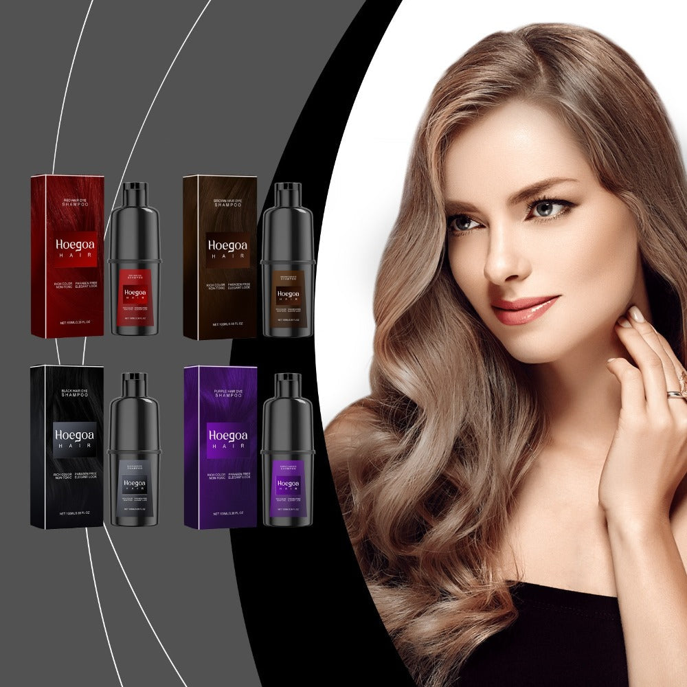 3-in-1 Hair Dye Shampoo Conditioner Color Foam No-Damage Herbal Formula Moisturizing High Shine Easy Apply for All Hair Types Purple Black Red Brown - product image 16