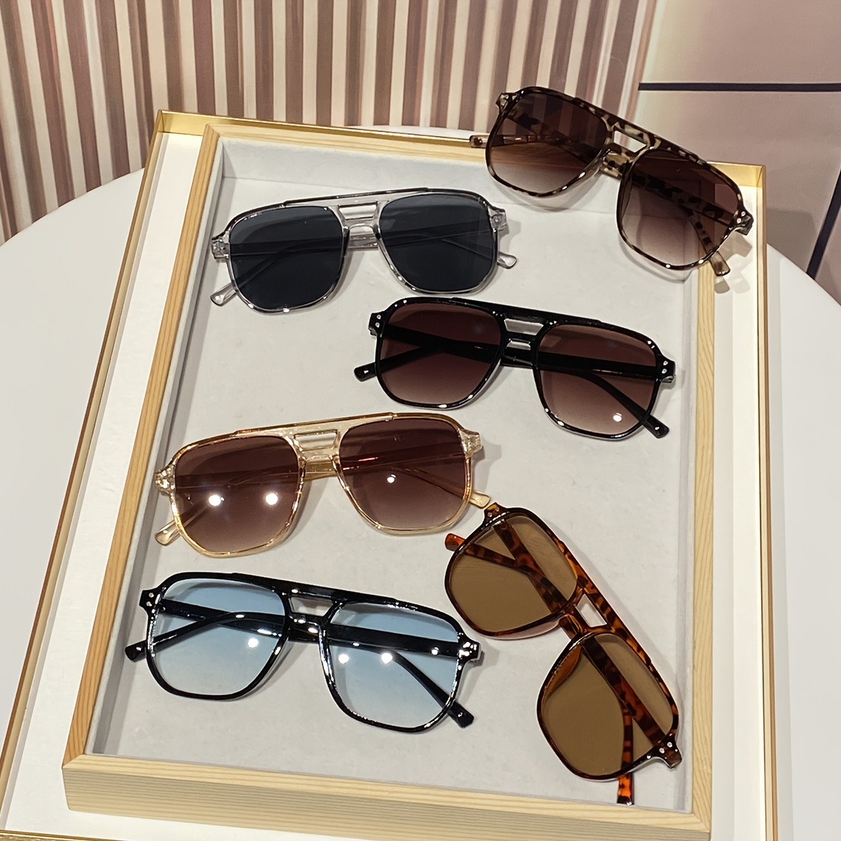 Oversized Round Novelty Glasses 12 Pack Multicolor Tortoiseshell – Double Frame Full Rim Plastic Eyewear Bulk Set for Party Prom Photo Shoot Costume, European - product image 7