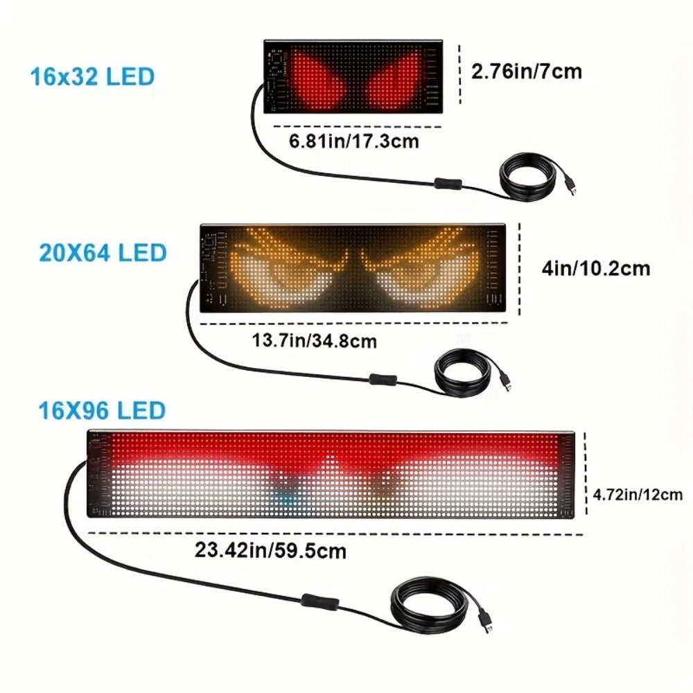 LED Scrolling Sign App Controlled Flexible LED Matrix Display Panel Programmable Animated Text for Car Home Party Birthday Holiday Decoration - Multiple Sizes - product image 5
