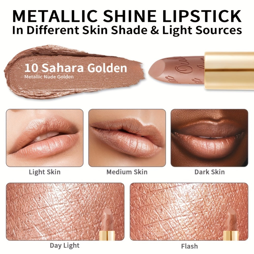 Metallic Lipstick Set 3 Pcs 24-Hour Smudge-Proof Transfer-Resistant Glossy Finish Full Coverage Long Lasting Lip Color Makeup Gift Set for Women 12.9G Each - product image 7