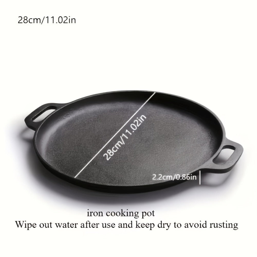 Cast Iron Skillet 11 Inch Pre-Seasoned Round Grill Pan with Dual Loop Handles – Even Heating for Oven, Stovetop, Campfire & Grill | Heavy-Duty Kitchen Cookware for Pizza, Steak & M - product image 7