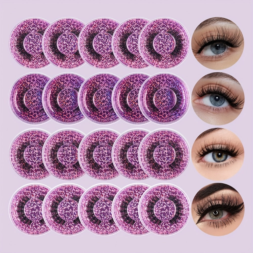 5D Faux Mink False Eyelashes 20 Pairs Multipack – Wispy Strip Lashes in 4 Mixed Styles Cat Eye Extra Thick Fluffy & Natural D Curl, Reusable Dramatic Lashes for Makeup, Parties & B - product image 4