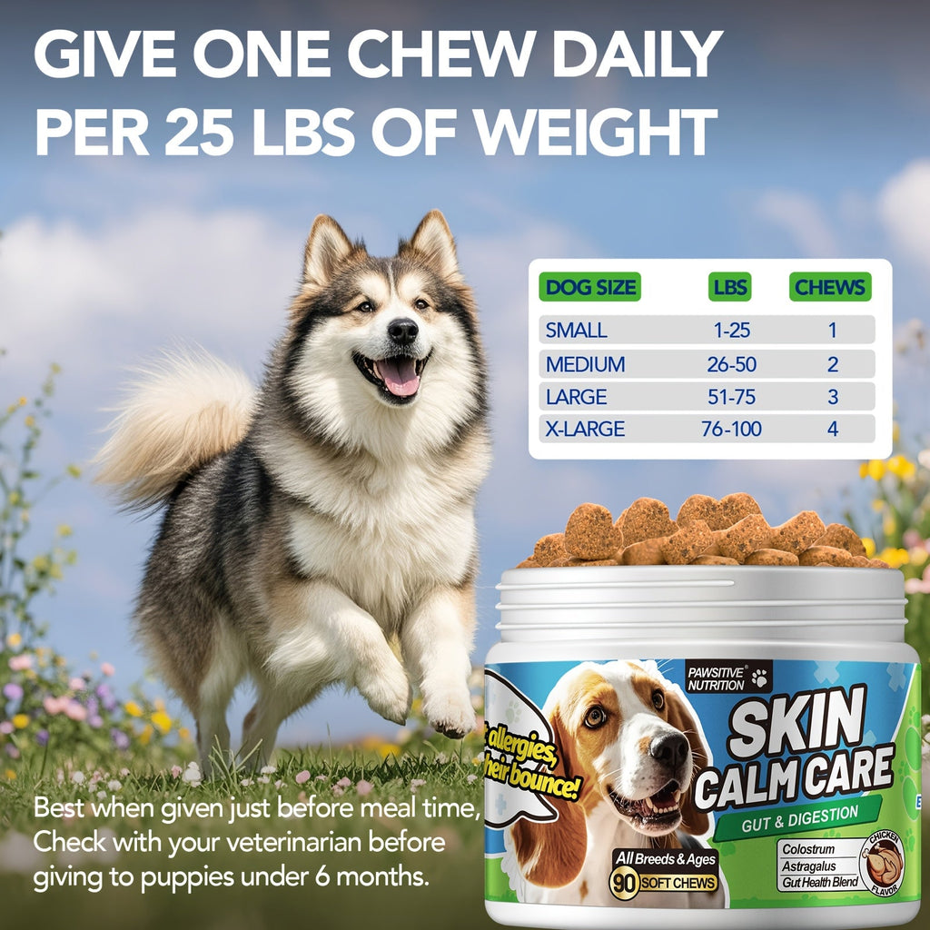 6 Billion CFU with Bovine Colostrum & Astragalus Root, Gut Health & Immune Support, Chicken Flavor, 90 Chews for All Dogs – Dog Probiotic Chews - product image 2