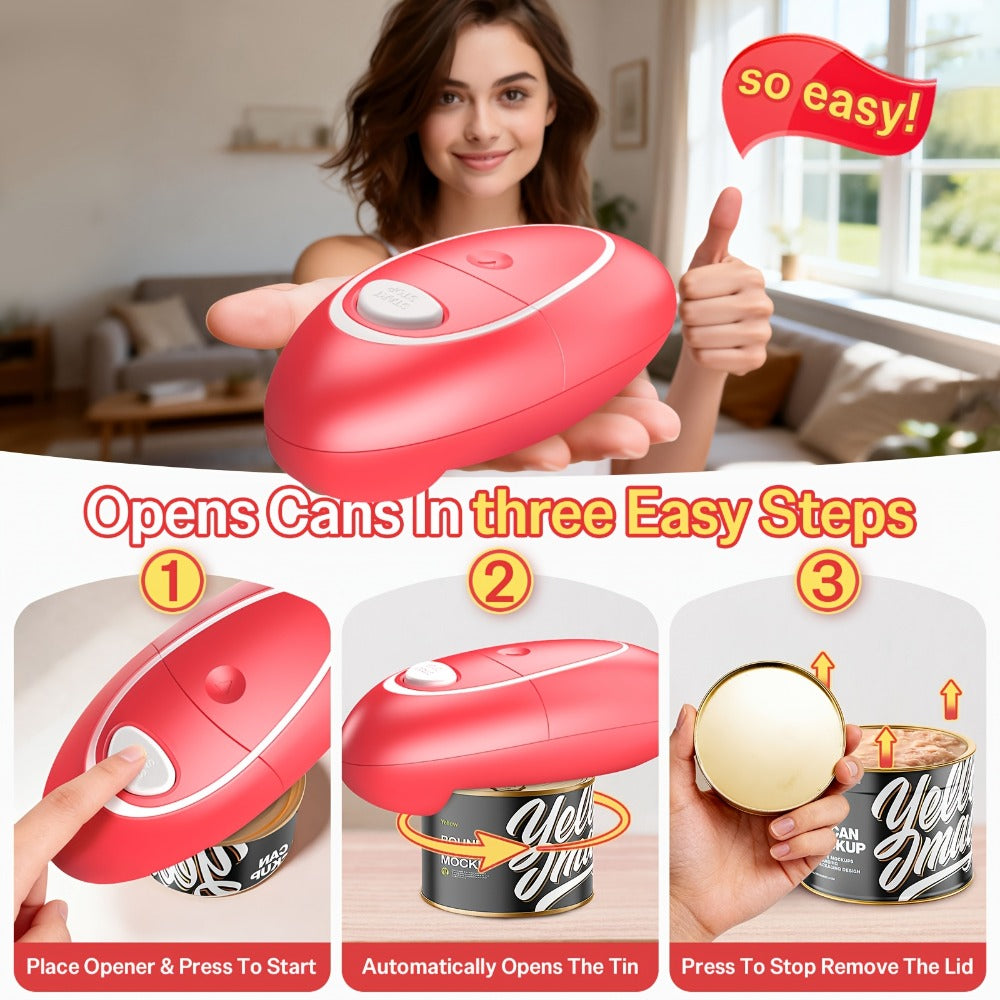 Electric Can Opener One-Touch Automatic – Smooth Edge Battery Operated Handheld Opener for All Can Sizes, Best Kitchen Gadget for Seniors, Arthritis & Weak Hands, Great Gift Idea - product image 14