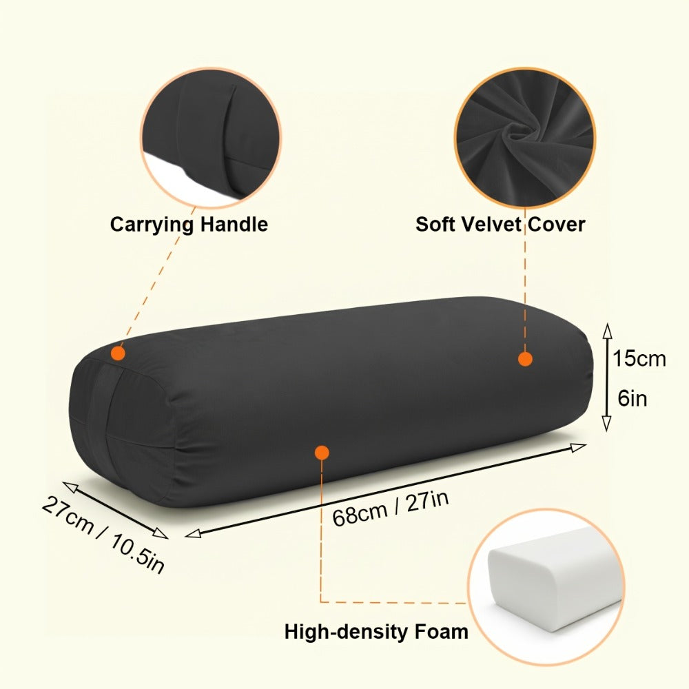 Yoga Bolster Pillow for Restorative Yoga & Meditation - Memory Foam Support Pillow with Removable Velvet Cover, Home Office Travel - product image 3