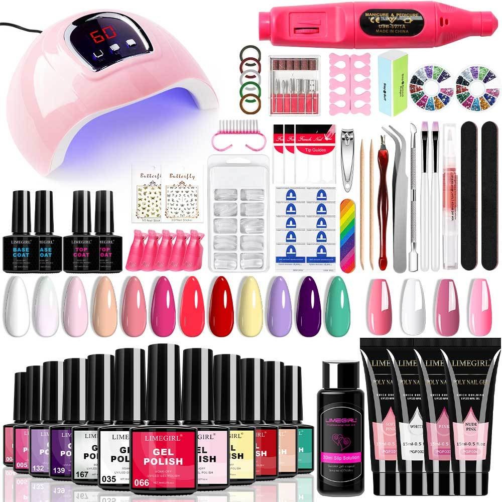 Gel Nail Polish Kit with UV Lamp & Electric Nail Drill - 12 Colors Gel Polish Set, Poly Extension Gel, Top & Base Coat, Glitter Nail Art Complete Starter Set for Home Salon, Beginn - product image 17