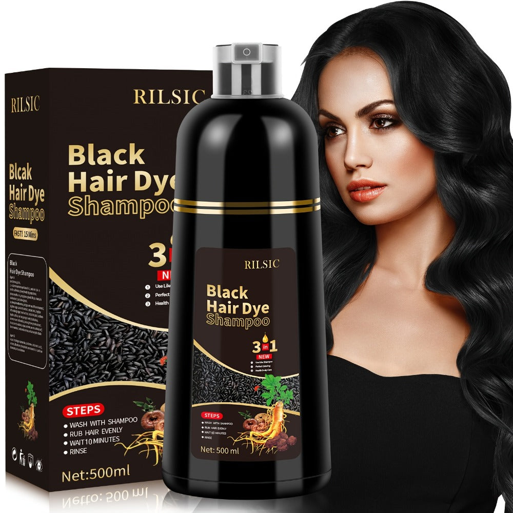 RILSIC 3-in-1 Gray Hair Color Shampoo with Plant Squalene — 100% Gray Coverage Wash & Condition Instant Results, No Mix No Ammonia, 16.91oz / 500ml for Women & Men All Hair Types - product image 20