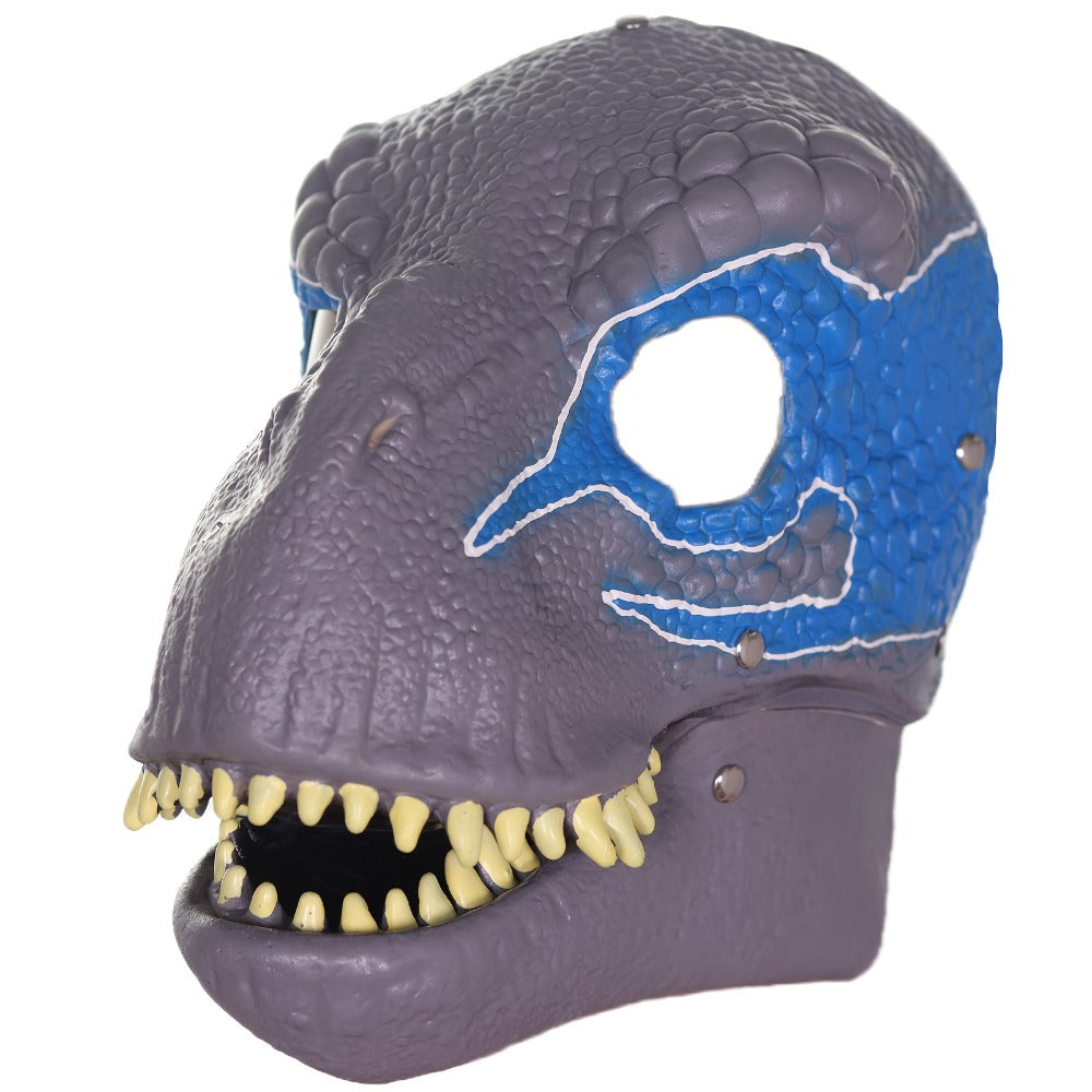 Breathable Natural Rubber Halloween Costume Prop for Cosplay, Role Play, Pranks & Parties, Orange Gray Green, Gift for Adults & Teens | Realistic Dinosaur Latex Full Head Mask with Openable Mouth