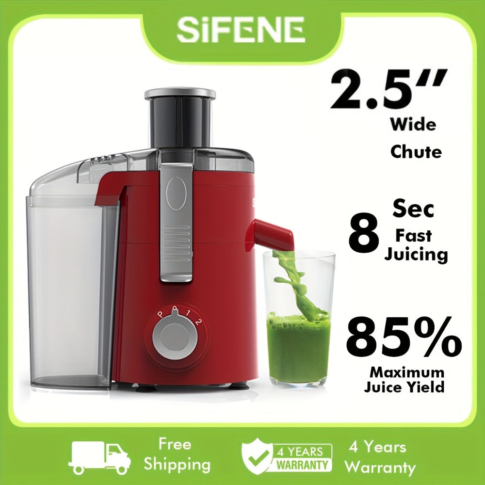 Centrifugal Juicer Wide Feed Chute - 2-Speed Juice Extractor for Fruits & Vegetables, Fast Juicing Machine, Easy to Clean, Compact Design for Home Kitchen, Red - product image 2