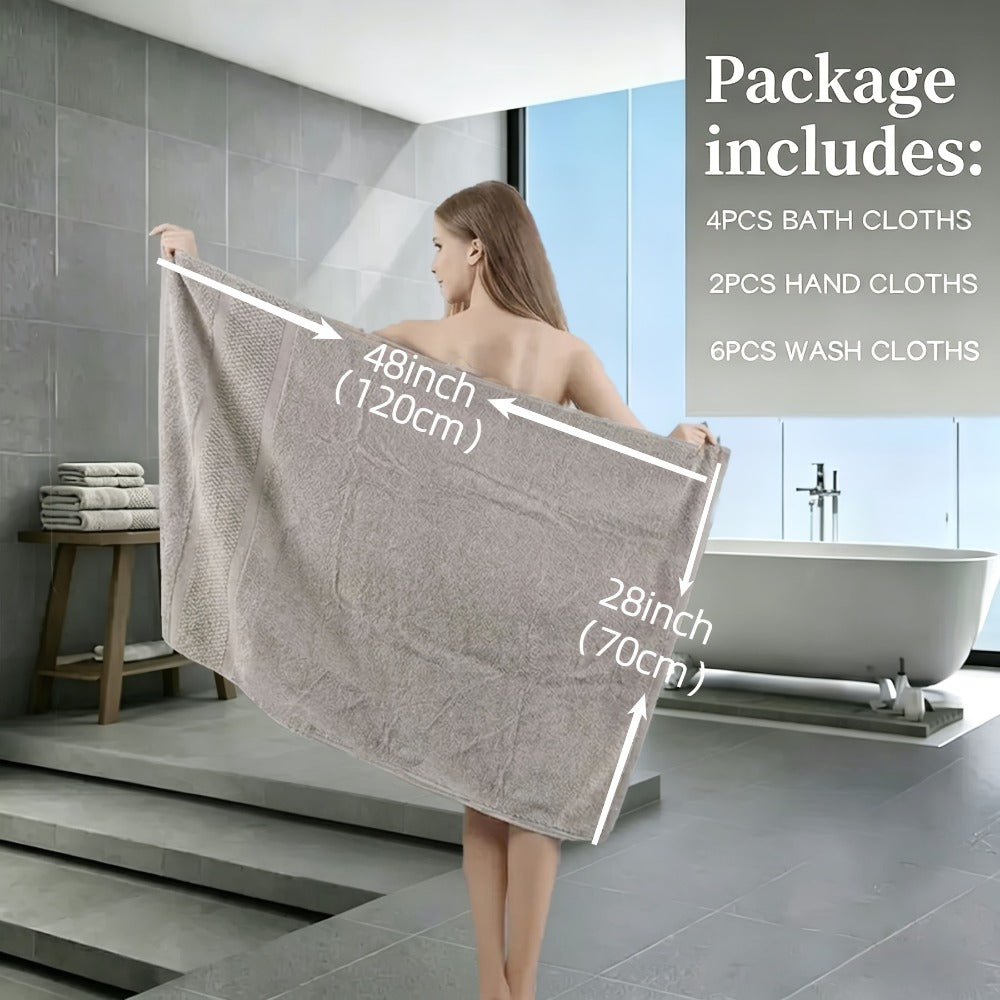 Luxury Towel Set 12 or 24 Piece Hotel Quality Cotton - Highly Absorbent Quick Dry Thick Bath Towels Hand Towels Washcloths | 7 Colors | Hotel Spa Gym Home Bathroom Essentials Gift  - product image 4
