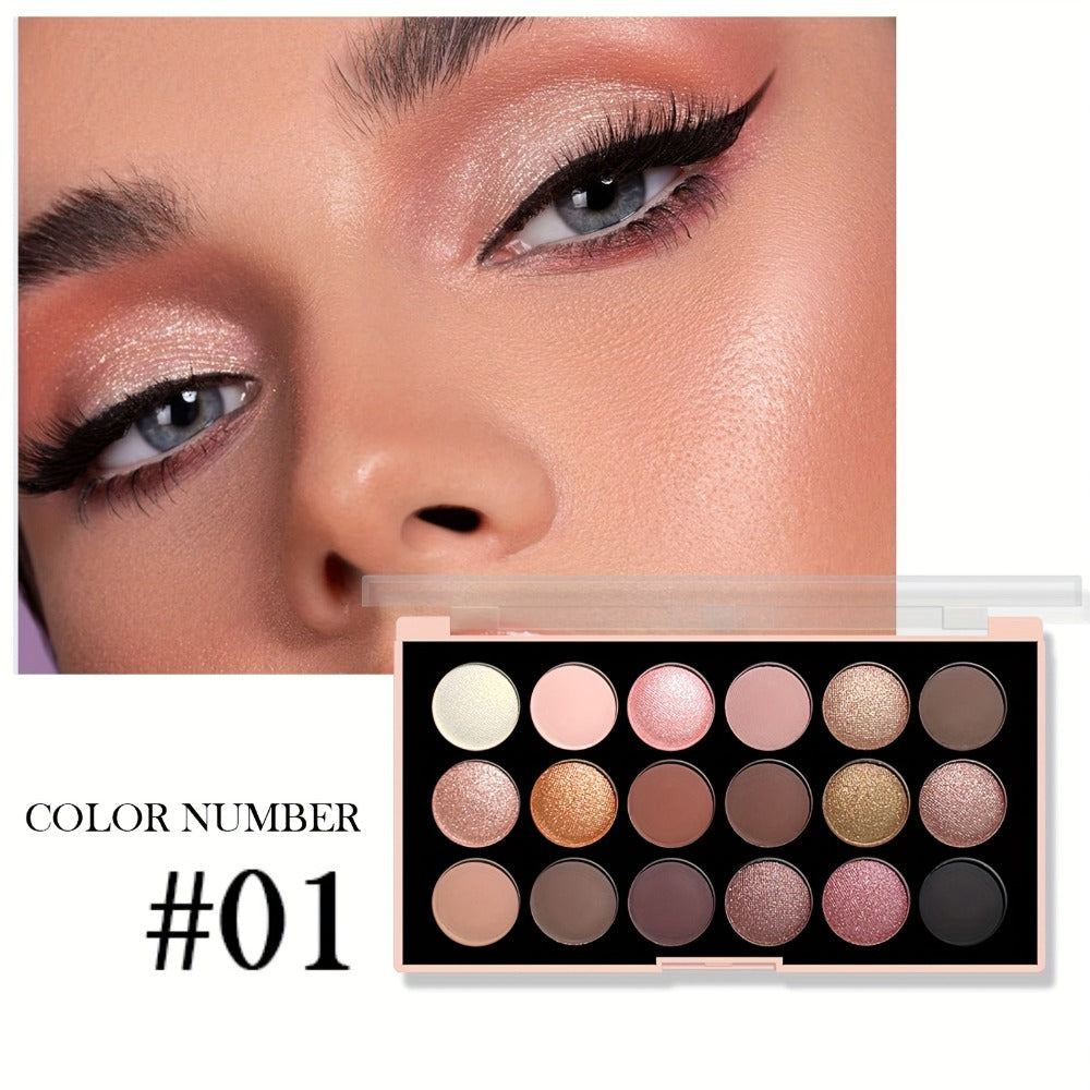 Eyeshadow Palette 18 Colors Matte Shimmer Waterproof – Sweatproof Long-Lasting Blendable Pigmented Eye Makeup for Everyday Glam Wedding Party, Professional Eye Shadow for Women & B - product image 15